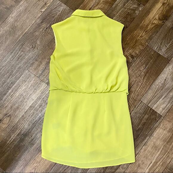 I.Madeline Neon Yellow Mini Tunic Shirt Dress Size Small - Picture 5 of 9